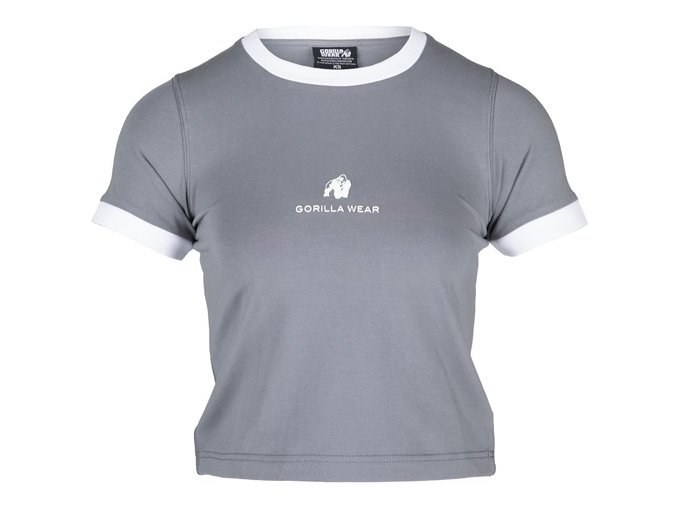 new orleans cropped t shirt gray