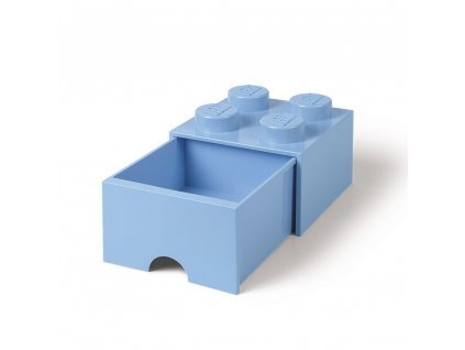 LEGO úložný box 4 s šuplíkem - světle modrá
