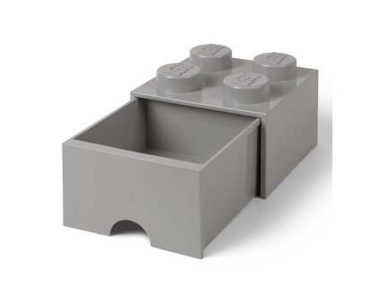 LEGO úložný box 4 s šuplíkem - šedá