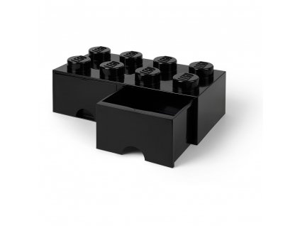 LEGO úložný box 8 s šuplíky - černá