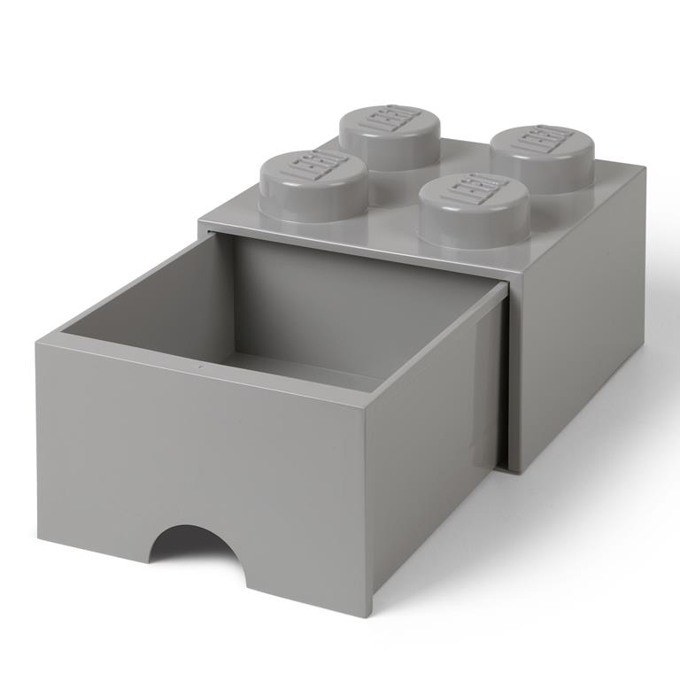 LEGO úložný box 4 s šuplíkem - šedá