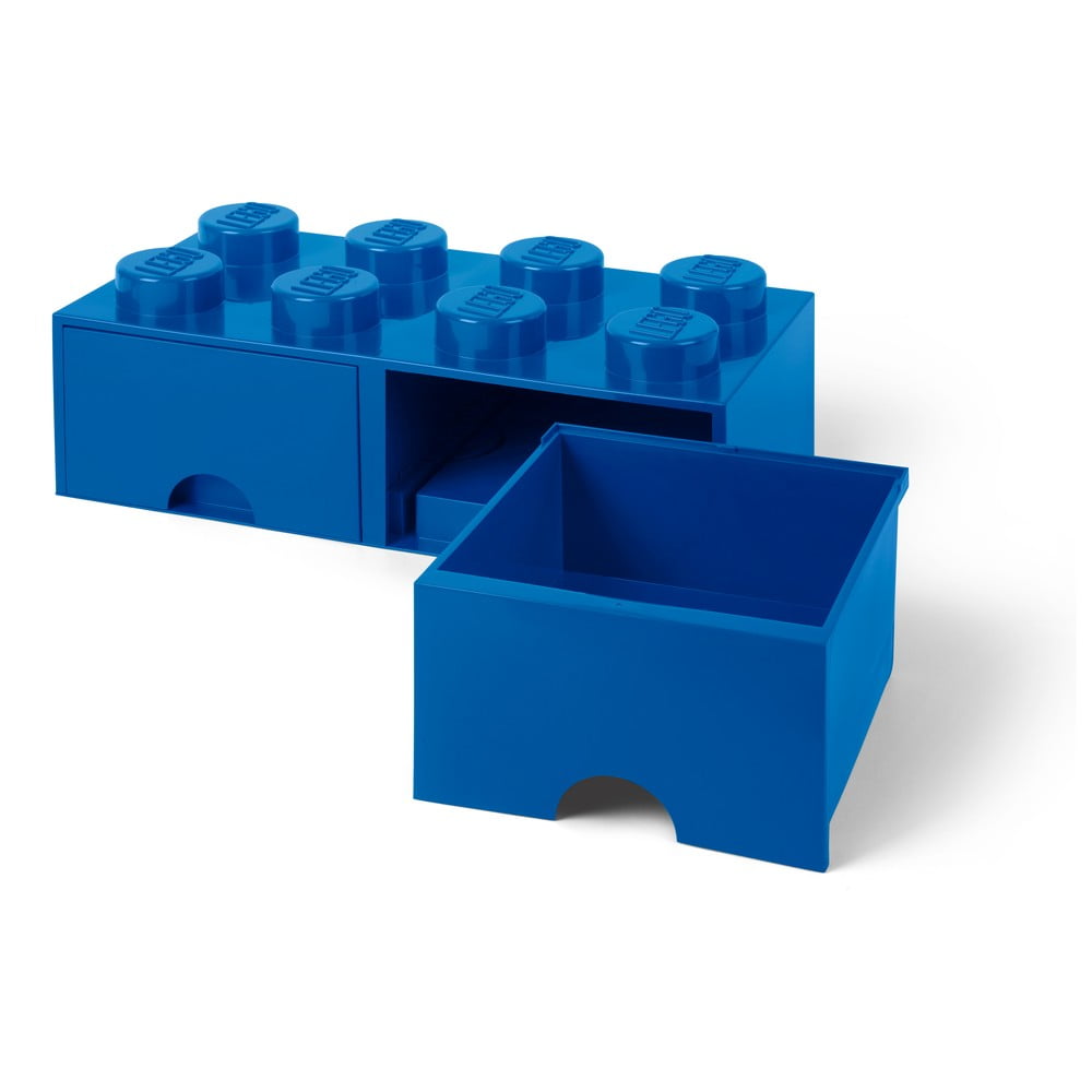 LEGO úložný box 8 s šuplíky - modrá