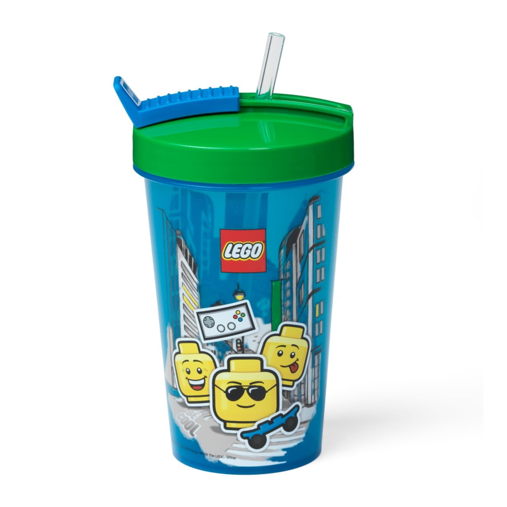 Lego Iconic Boy láhev s brčkem - modrá/zelená