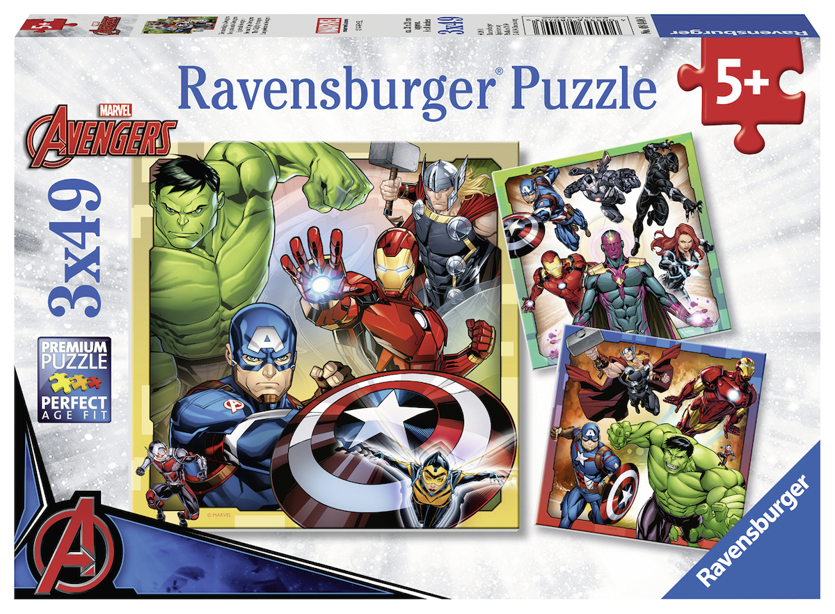 RAVENSBURGER PUZZLE 080403 Disney: Marvel Avengers 3x49 dílků