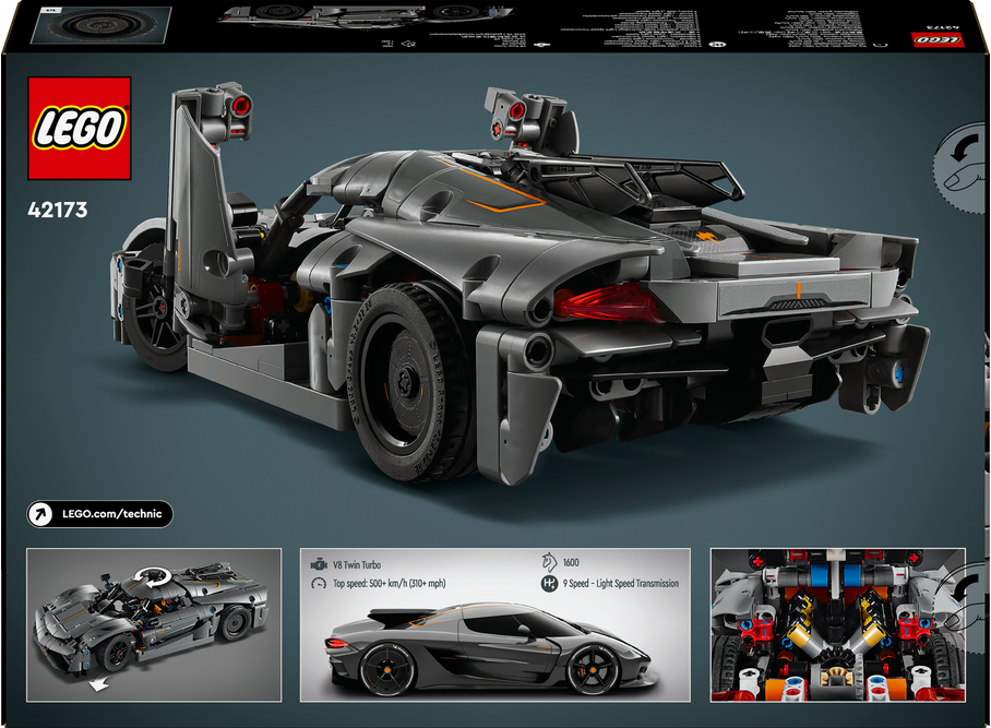 LEGO LEGO® Technic 42173 Šedé hyperauto Koenigsegg Jesko Absolut (obrázek 10)