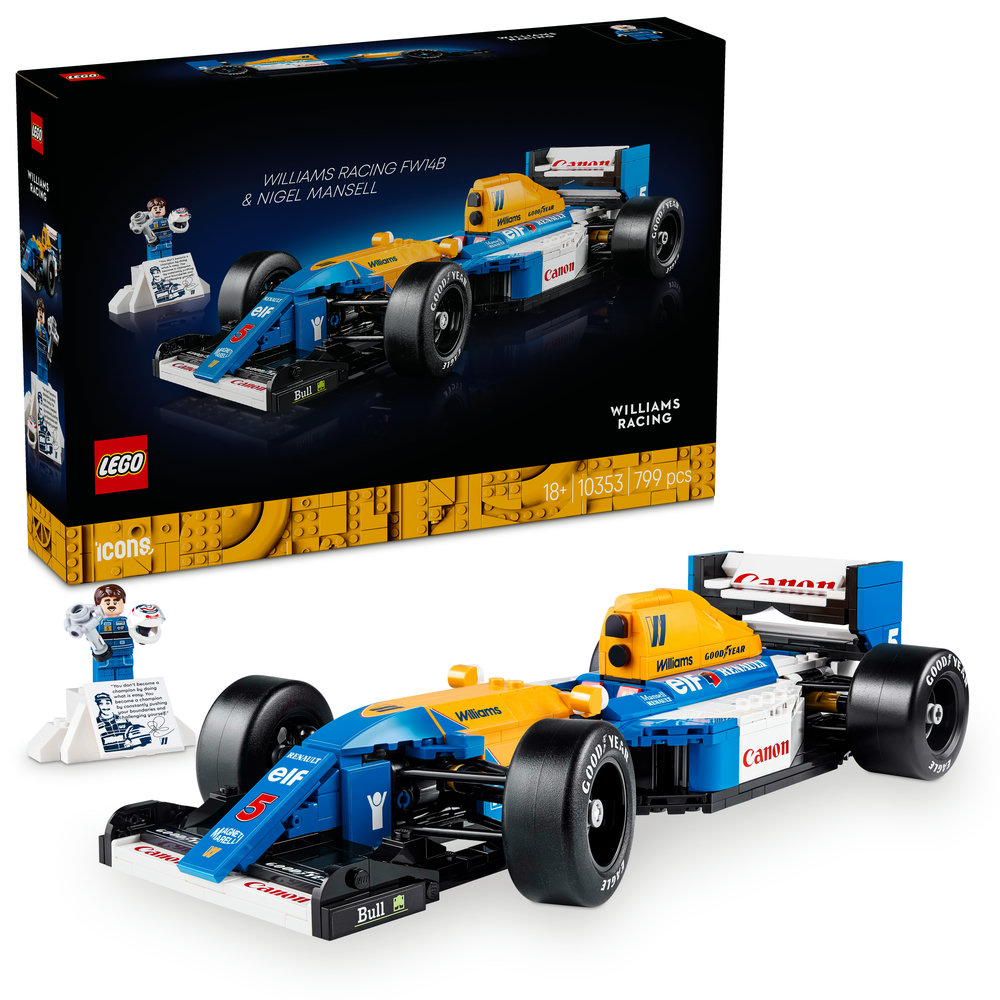 Kostky LEGO Icons Williams Racing FW14B a Nigel Mansell
