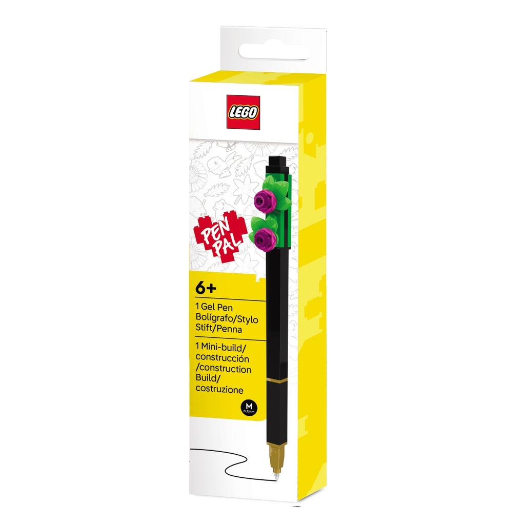Smartlife LEGO Botanicals Gelové pero, černé - růžová květina