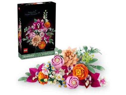 28003 lego botanicals 10342 krasna kytice ruzovych kvetin
