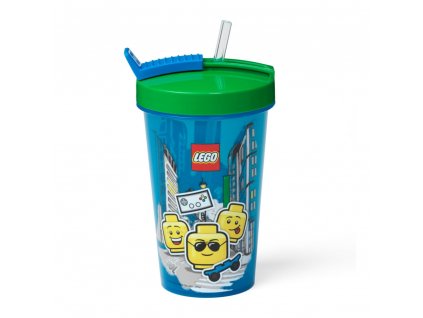 LEGO ICONIC Boy kelímek s brčkem - modrá/zelená