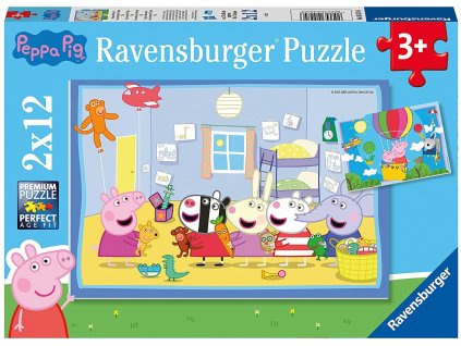 m puzzle prasatko peppa peppino dobrodruzstvi 2x12 dilku 155747