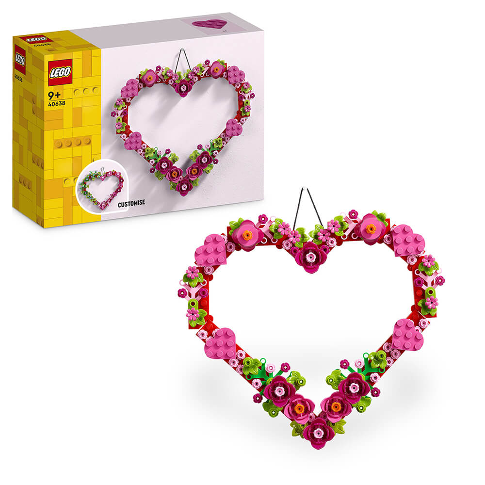 E-shop LEGO LEGO® 40638 Ozdoba ve tvaru srdce s ozdobnými květinami a listy