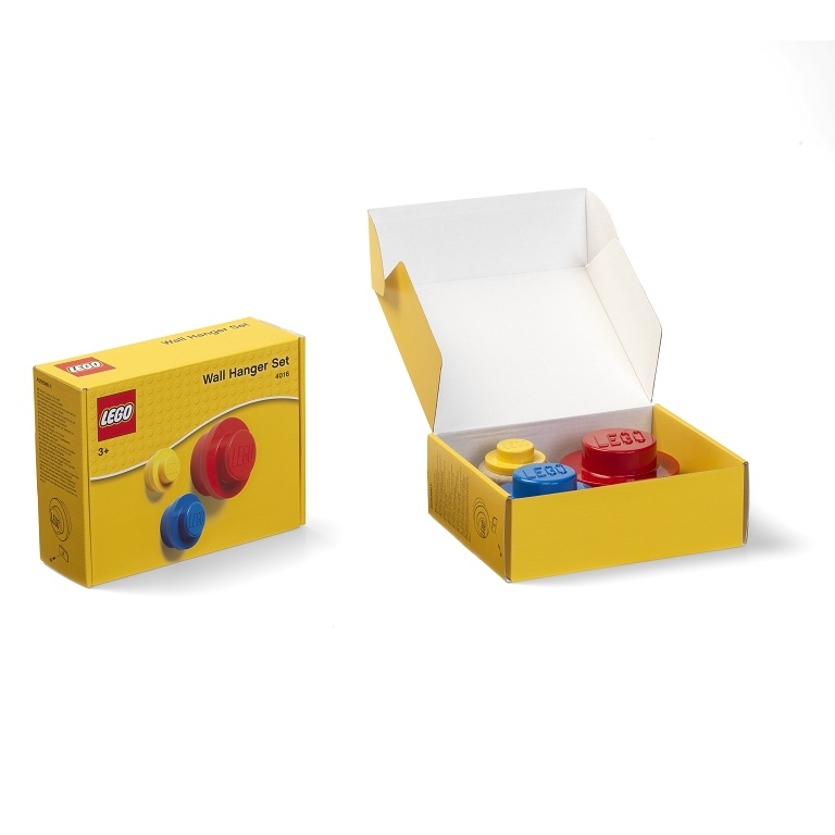 E-shop LEGO věšák na zeď, 3 ks - žlutá, modrá, červená