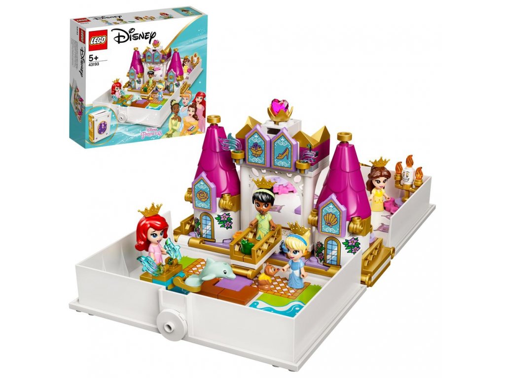 LEGO® I Disney Princess™ 43193 Ariel, Kráska, Popelka a Tiana a jejich pohádková kniha dobrodružství