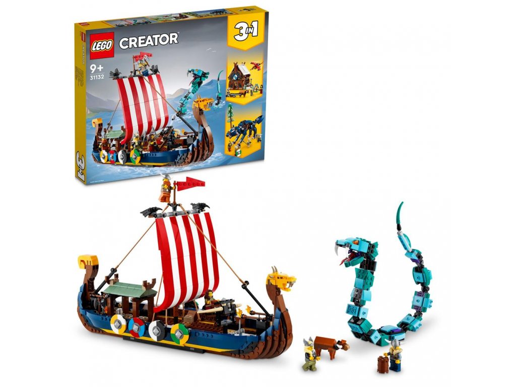 LEGO® Creator 3 v 1 31132 Vikingská loď a mořský had
