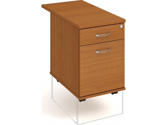 Office pro HOBIS kontejner K 22 ZSC N 80 - 2 zásuv napríc 80cm (LTD DESKY HOBIS OŘECH, LTD KORPUS HOBIS ŠEDÁ, ÚCHYTKY HOBIS USH)