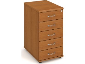 Office pro HOBIS kontejner K 25 C N - 5 zásuvek napríc 60cm (LTD DESKY HOBIS OŘECH, LTD KORPUS HOBIS ŠEDÁ, ÚCHYTKY HOBIS USN)