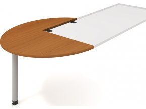 Office pro HOBIS GP 22 L P - Stůl jednací levý podél pr120 cm GATE (BARVA KOVU ŠEDÁ, LTD DESKY HOBIS ŠEDÁ)