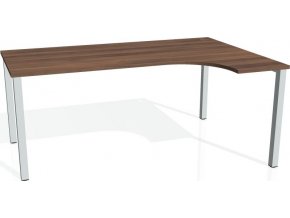 Office pro HOBIS UNI - UE 1800 L - Stůl ergo levý 180*120cm (BARVA NOHY BÍLÁ, LTD DESKY HOBIS ŠEDÁ)