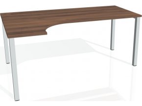 Office pro HOBIS UNI - UE 1800 P - Stůl ergo pravý 180*120 cm (BARVA NOHY BÍLÁ, LTD DESKY HOBIS ŠEDÁ)