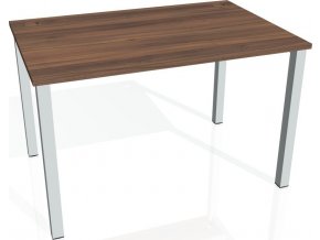 Office pro HOBIS UNI - UJ 1400 - Stůl jednací rovný 140cm (BARVA NOHY BÍLÁ, LTD DESKY HOBIS ŠEDÁ)