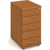Office pro HOBIS kontejner K 25 C N - 5 zásuvek napríc 60cm (LTD DESKY HOBIS OŘECH, LTD KORPUS HOBIS ŠEDÁ, ÚCHYTKY HOBIS USN)