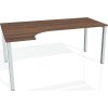 Office pro HOBIS UNI - UE 1800 P - Stůl ergo pravý 180*120 cm (BARVA NOHY BÍLÁ, LTD DESKY HOBIS ŠEDÁ)