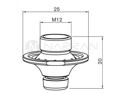 AM-Nozzle double w/collar fiber WACS, D2.5FW mm HCP
