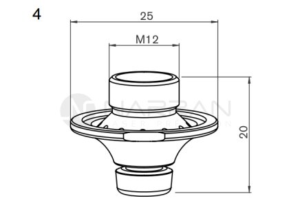 AM-Nozzle double w/collar fiber WACS, D4.0FW mm HCP