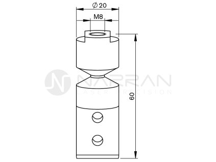 6608 mz aluminium break away bar l60 m8
