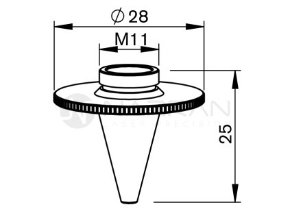 7130 pt nozzle radius o 1 2 long