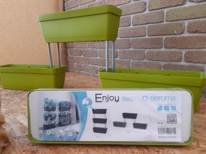 Truhlíky poschoďové 3 nad sebou samozavlažovací ENJOY-zelené