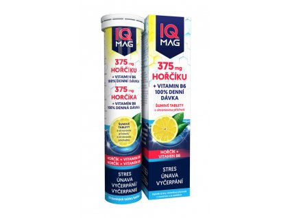 IQ Mag hořčík| magnesium 375 mg + B6. šumivé. citron příchuť