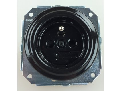 Porcelánová zásuvka Garby Colonial/černá - výprodej