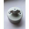 Porcelánový vypínač povrchový Garby bílý s retro kličkou  - výprodej