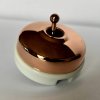 Porcelánový vypínač Dimbler bílá - kryt měď/páčka měď - výprodej
