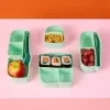Silikonový bento organizér do středního boxu - zelený
