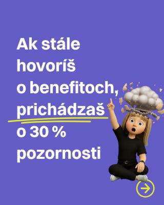 Ľudia nereagujú na to, čo môžu získať. Reagujú na to, o čo môžu prísť. 👉 „Získaš viac dosahu“ = scroll 👉 „Týmto prichádzaš...