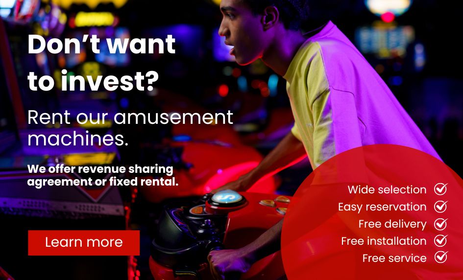 Choose between profit share or fixed rent lease for arcade and amusement machines. Transparent, flexible, and tailored agreements for long-term B2B cooperation.