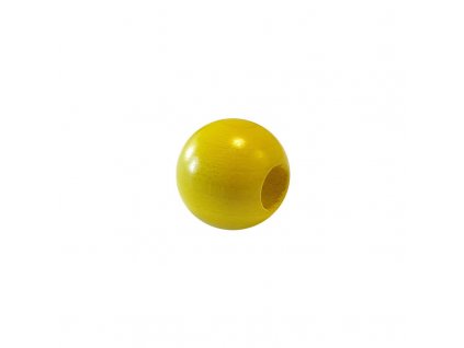 Dřevěný korálek – Koule 25/10mm žlutá