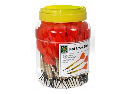 Šipka STANDART plastová, kovové tělo ČERVENÁ (100ks)