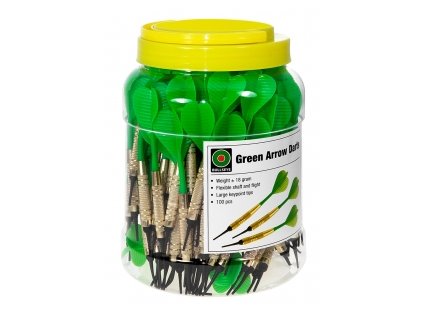 Šipka STANDART plastová, kovové tělo ZELENÁ (100ks)