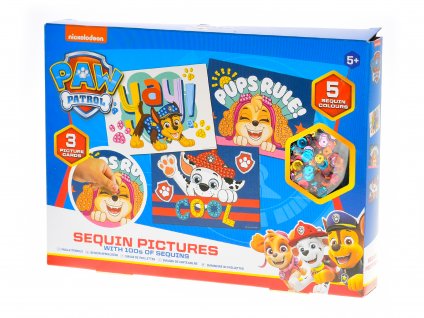 34979 Paw Patrol mozaika 3druhy obrázků 21x15cm s flitry a lepidlem v krabičce