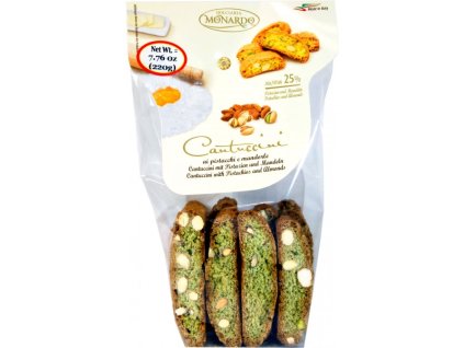 MONARDO Cantuccini al Pistacchio GR.220 - tradiční italské sušenky s pistáciemi