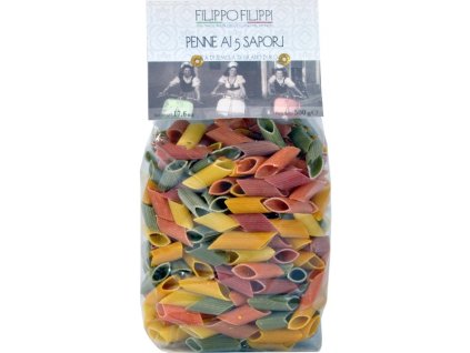 FILIPPI Pasta Semola Penne tricolore GR.500 - italské semolinové těstoviny barevné, Penne