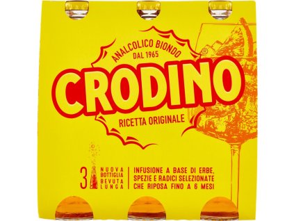 CRODINO Biondo Twist  ML.175x3 Cluster - nealkoholický italský aperitiv, chuť pomeranč,SKLO