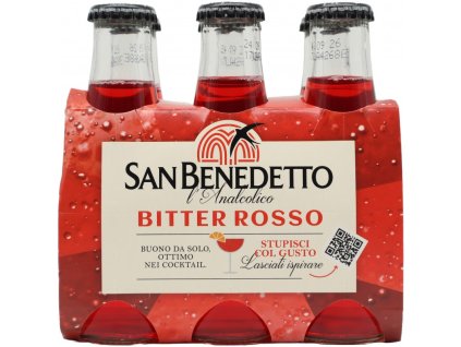SAN BENEDETTO Bens Bitter Rosso ML.100x6 Cluster- nealko. italský aperitiv, červený pomeranč,SKLO