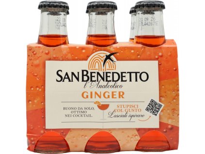 SAN BENEDETTO Bens Ginger Biondo ML.100x6 Cluster- nealko. italský aperitiv,pomeranč,zázvor,SKLO