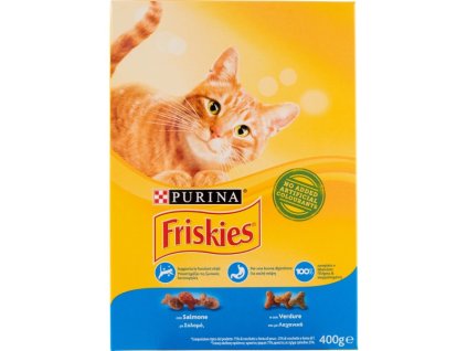 FRISKIES Gatto_Crocchette Salmone e Verdure.Adult GR.400 - granule kočka.Losos a zelenina.  20