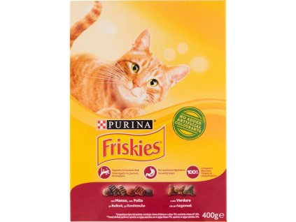 FRISKIES Gatto_Crocchette Manzo,Pollo,Verdure.Adult GR.400 - granule kočka.Hovězí,kuře a zelenina.  20
