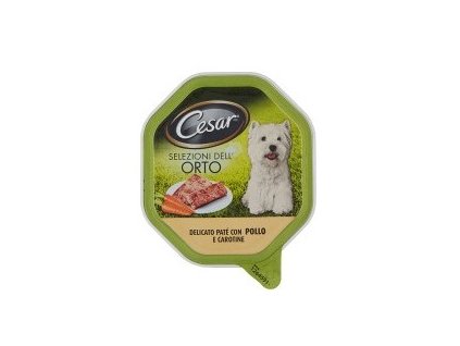 CESAR Cane_Pollo e Carote,Paté,vaschetta GR.150 - paštika pes.Kuřecí maso s mrkví.  14